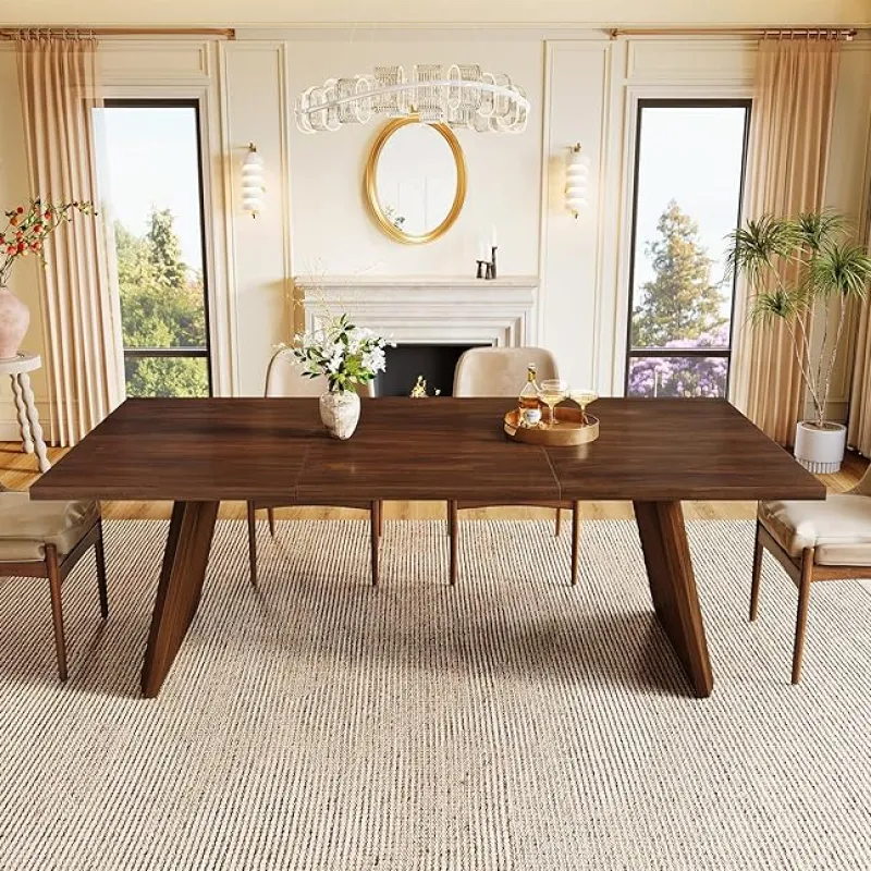Tribesigns Dining Tables*70" Dining Table, Farmhouse Kitchen Table Dinner Table for 6 to 8