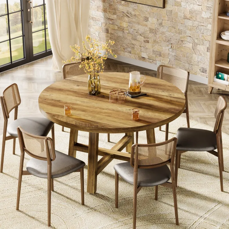 Tribesigns Dining Tables*47" Dining Table, Farmhouse Kitchen Table Dinner Table for 4 - 6 People