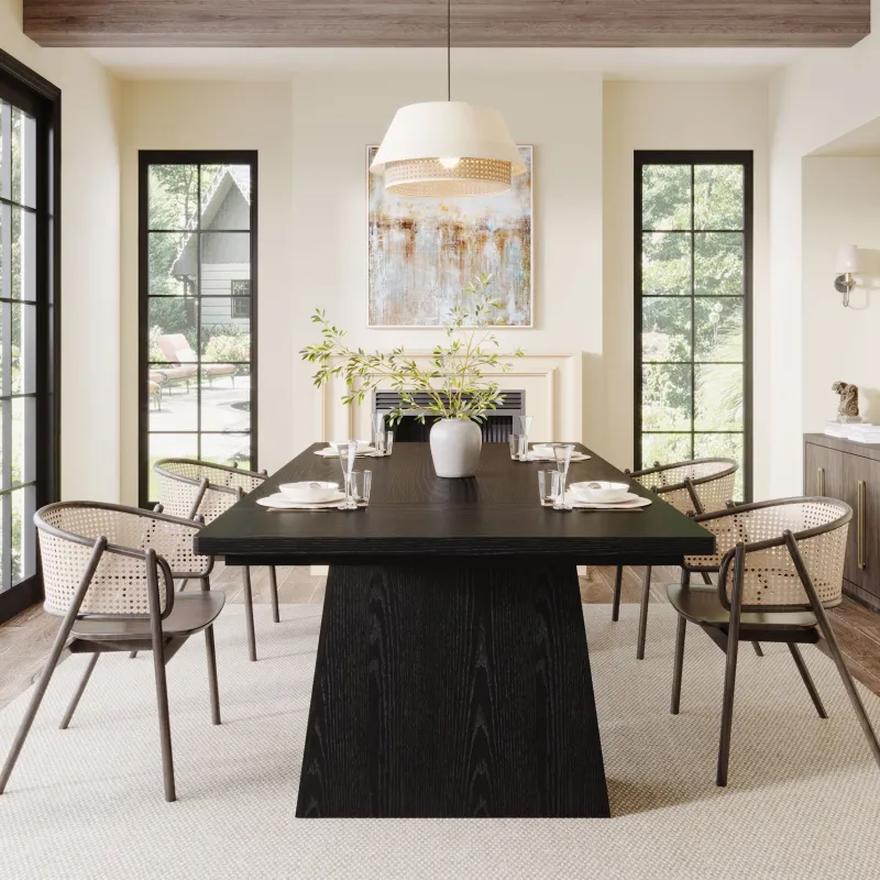 Tribesigns Dining Tables*63" Dining Table, Farmhouse Wood Kitchen Table for 6 People