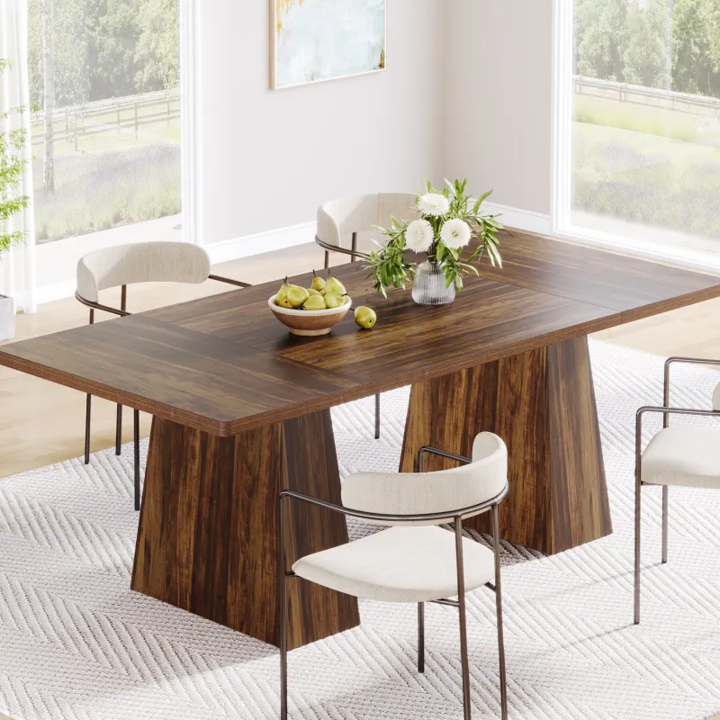 Tribesigns Dining Tables*63" Dining Table, Farmhouse Wood Kitchen Table for 6 People