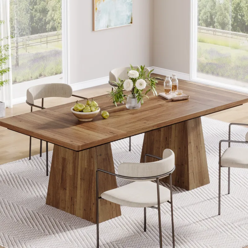 Tribesigns Dining Tables*63" Dining Table, Farmhouse Wood Kitchen Table for 6 People