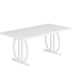 Tribesigns Dining Tables*63" Dining Table for 4 - 6 People, Modern Kitchen Dinner Table with Metal Frame