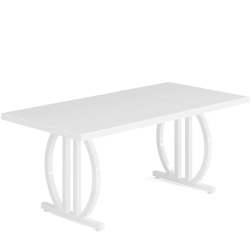 Tribesigns Dining Tables*63" Dining Table for 4 - 6 People, Modern Kitchen Dinner Table with Metal Frame