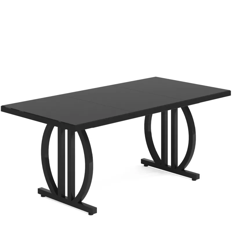 Tribesigns Dining Tables*63" Dining Table for 4 - 6 People, Modern Kitchen Dinner Table with Metal Frame