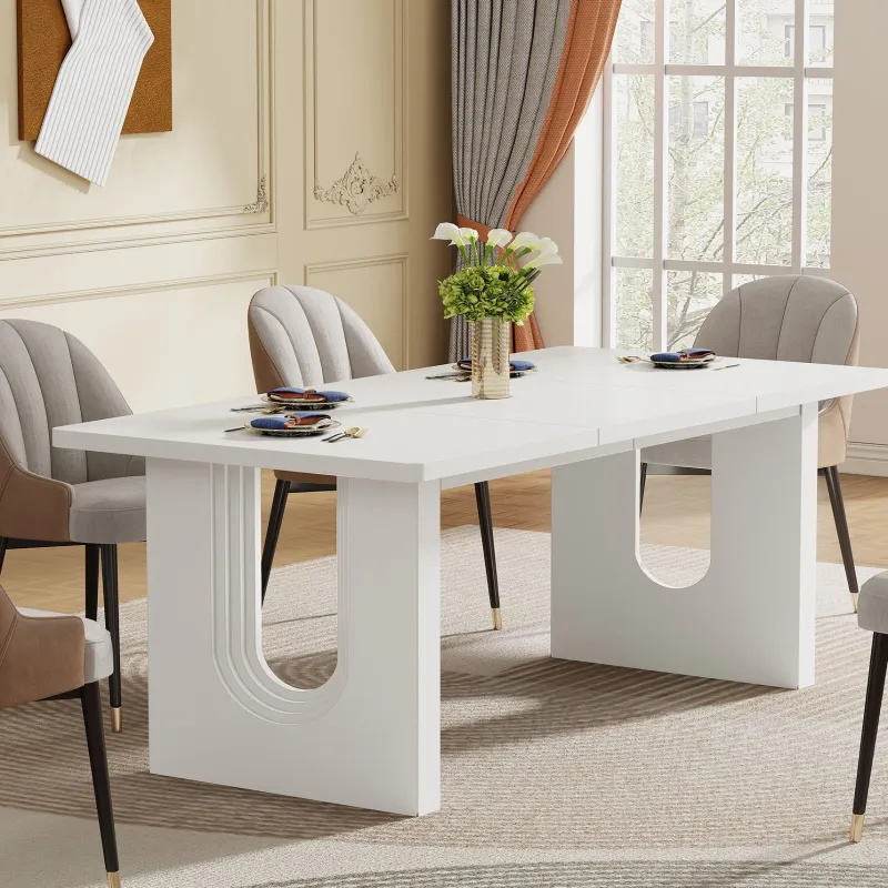 Tribesigns Dining Tables*71" Dining Table for 6 to 8 People, Modern Wood Kitchen Dinner Table