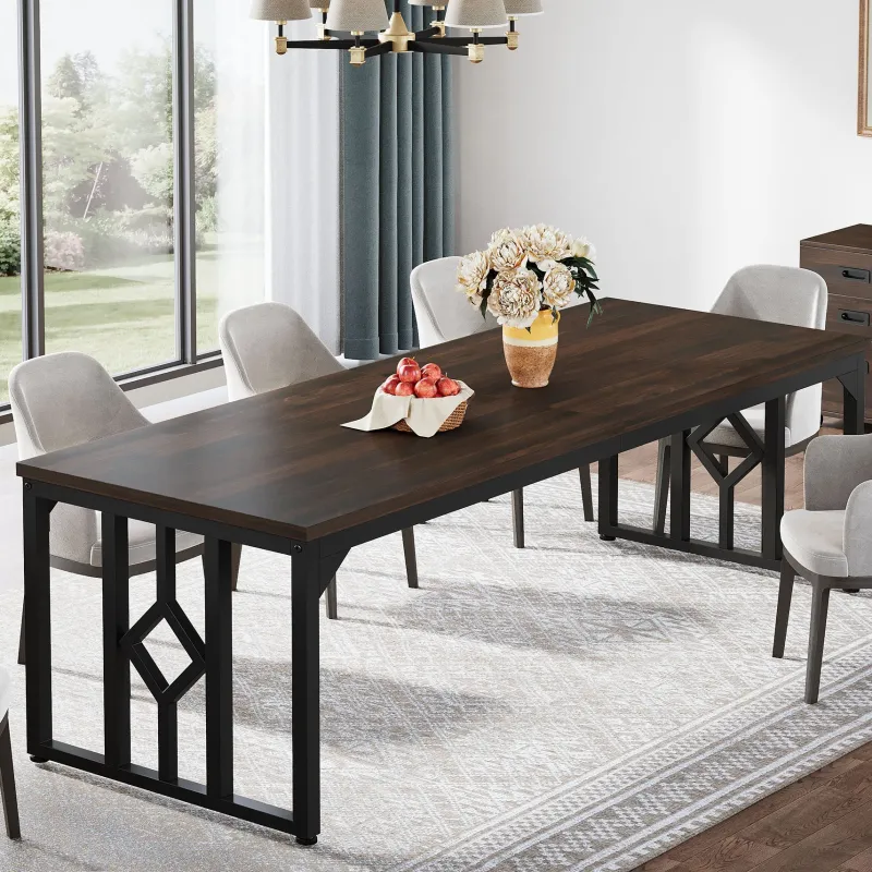 Tribesigns Dining Tables*78" Dining Table, Kitchen Table with Sideboard Cabinet for 6 to 8