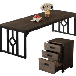Tribesigns Dining Tables*78" Dining Table, Kitchen Table with Sideboard Cabinet for 6 to 8