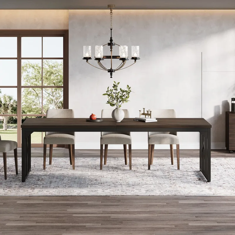 Tribesigns Dining Tables*78" Dining Table, Kitchen Table with Sideboard Cabinet for 6 to 8