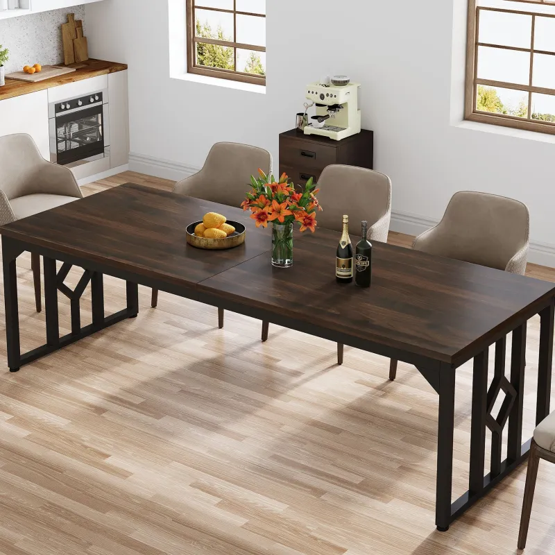 Tribesigns Dining Tables*78" Dining Table, Kitchen Table with Sideboard Cabinet for 6 to 8