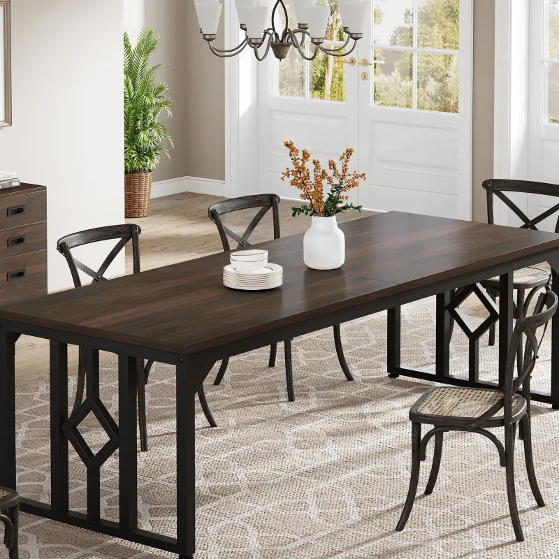 Tribesigns Dining Tables*78" Dining Table, Kitchen Table with Sideboard Cabinet for 6 to 8