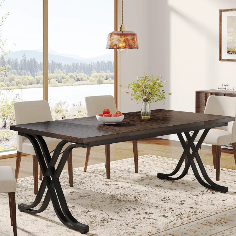 Tribesigns Dining Tables*63" Dining Table, Large Wood Kitchen Table for 4 - 6 People