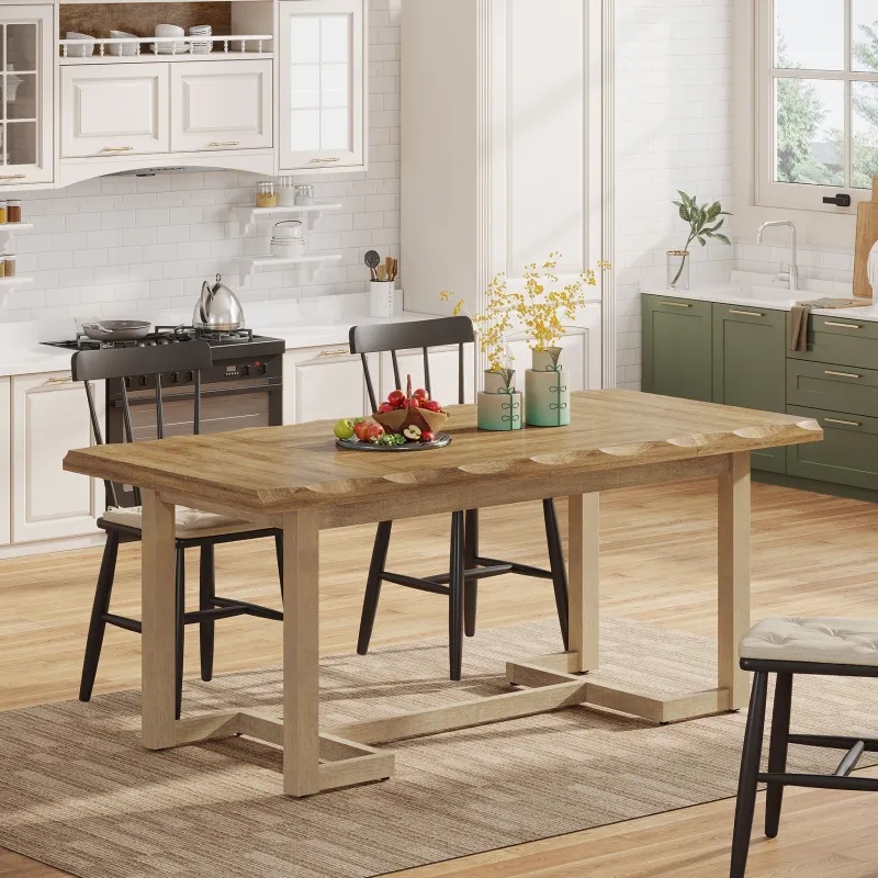 Tribesigns Dining Tables*63" Dining Table, Rectangular Wood Kitchen Table for 4-6
