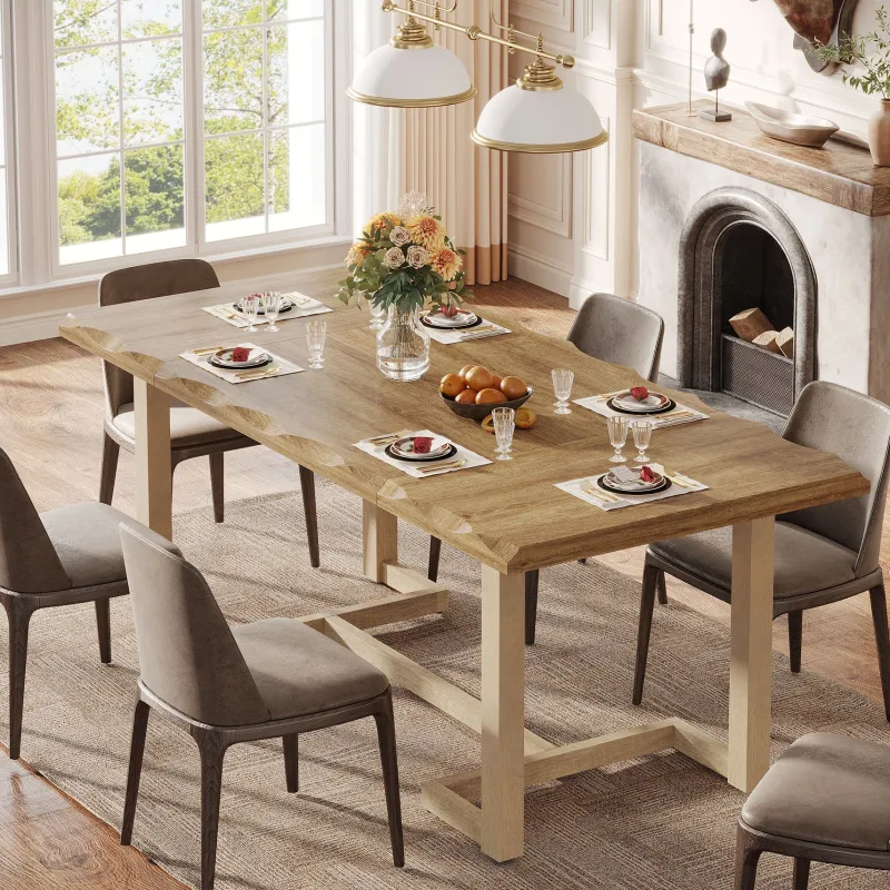 Tribesigns Dining Tables*63" Dining Table, Rectangular Wood Kitchen Table for 4-6