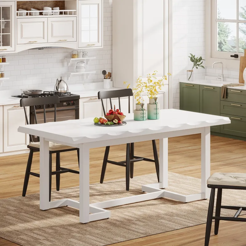 Tribesigns Dining Tables*63" Dining Table, Rectangular Wood Kitchen Table for 4-6