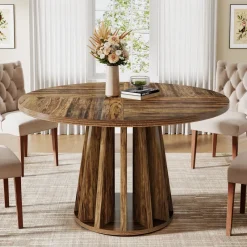 Tribesigns Dining Tables*47" Dining Table, Round Kitchen Table For 4 - 6 People