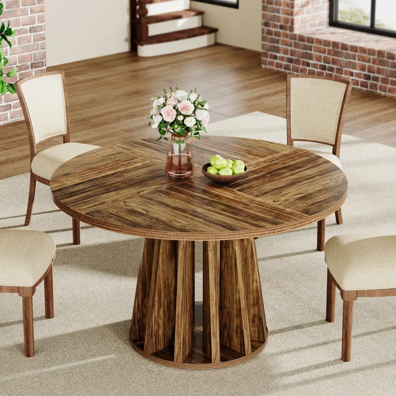 Tribesigns Dining Tables*47" Dining Table, Round Kitchen Table For 4 - 6 People