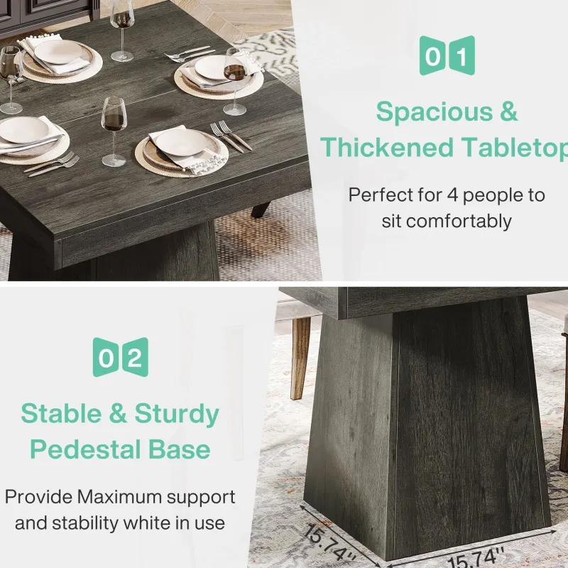 Tribesigns Dining Tables*31.5" Dining Table, Square Farmhouse Kitchen Table Dinner Table