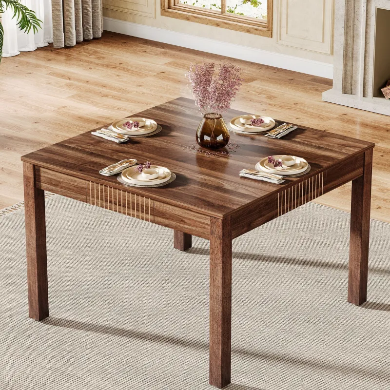 Tribesigns Dining Tables*39" Dining Table, Square Kitchen Table Writing Table with 4 drawers