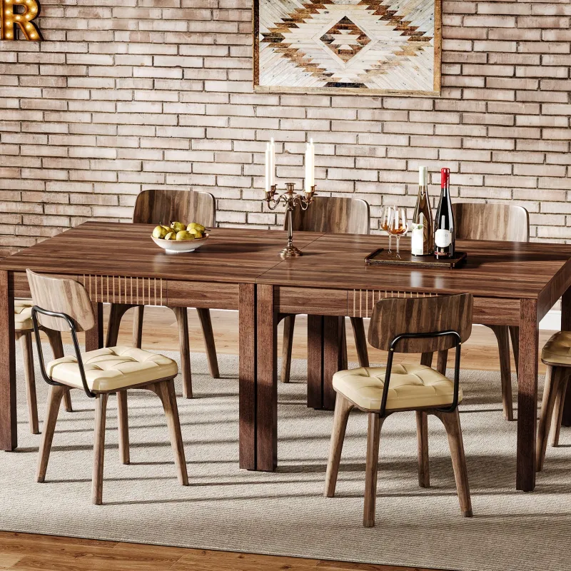 Tribesigns Dining Tables*39" Dining Table, Square Kitchen Table Writing Table with 4 drawers