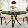 Tribesigns Dining Tables*47" Dining Table, Wood Circle Kitchen Table for 4