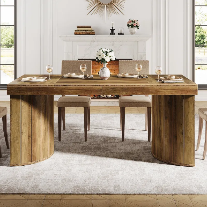 Tribesigns Dining Tables*63" Dining Table, Wood Dinner Table Kitchen Table For 4 - 6 People