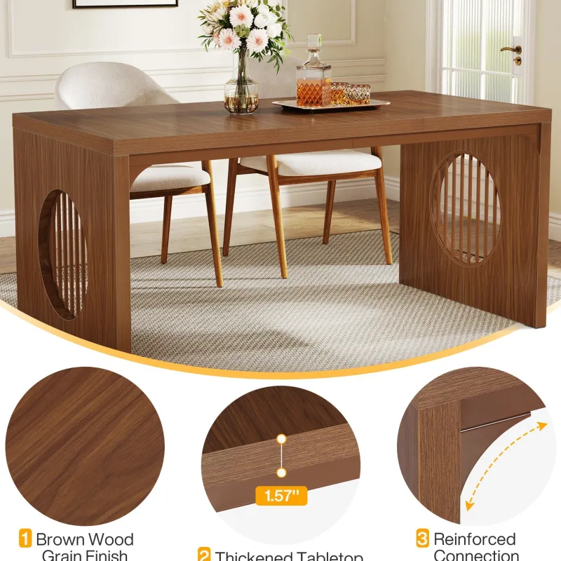 Tribesigns Dining Tables*62.99" Dining Table, Wood Farmhouse Kitchen Table For 4-6