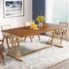 Tribesigns Dining Tables*63" Dining Table Wood Kitchen Dinner Table with Metal Frame