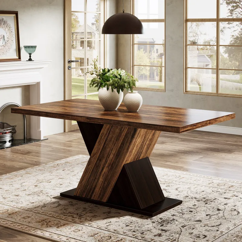 Tribesigns Dining Tables*55" Dining Table, Wood Kitchen Dinner Table for 4 - 6