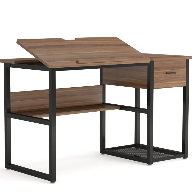Tribesigns Desks*47.2" Drafting Table, Drawing Computer Desk with Storage Drawers