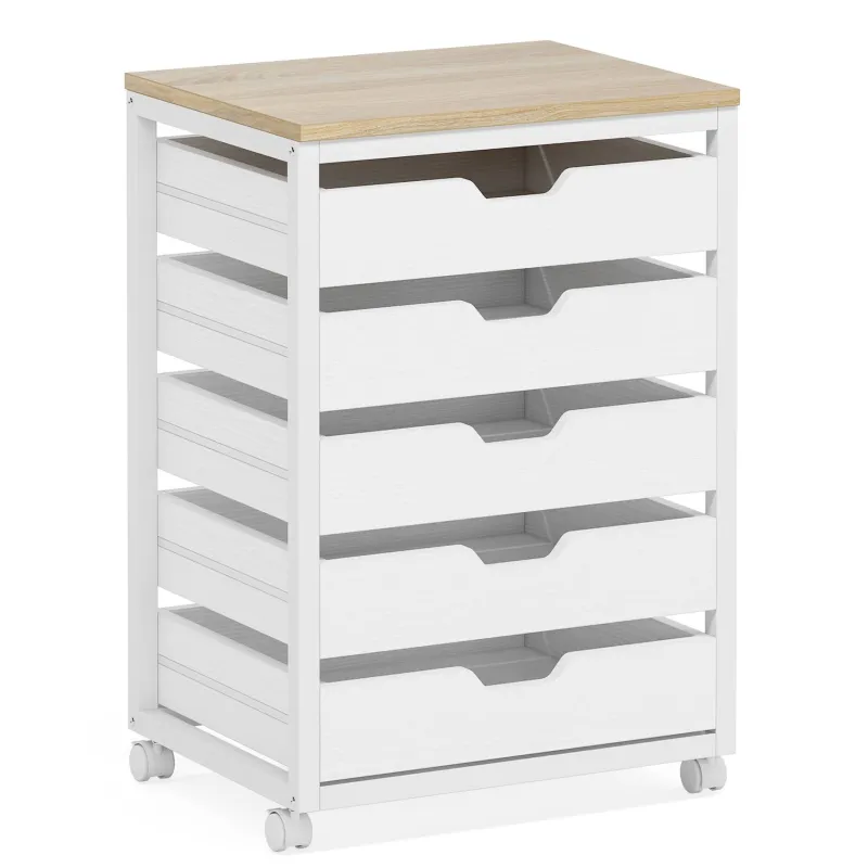 Tribesigns Chests Of Drawers*5/7 Drawer Chest, Wood Storage Dresser Cabinet with Wheels