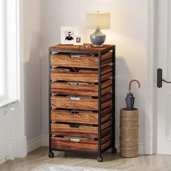 Tribesigns Chests Of Drawers*5/7 Drawer Chest, Wood Storage Dresser Cabinet with Wheels