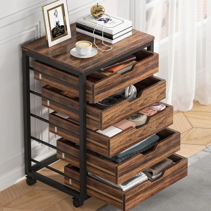 Tribesigns Chests Of Drawers*5/7 Drawer Chest, Wood Storage Dresser Cabinet with Wheels