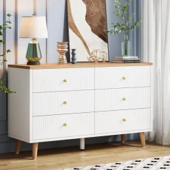 Tribesigns Chests Of Drawers*6 Drawer Dresser, 47" Modern Wood Storage Organizer Chest of Drawers