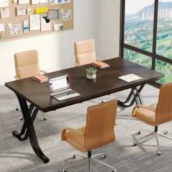 Tribesigns Desks*63" Executive Desk Computer Desk with Metal Frame for Home Office