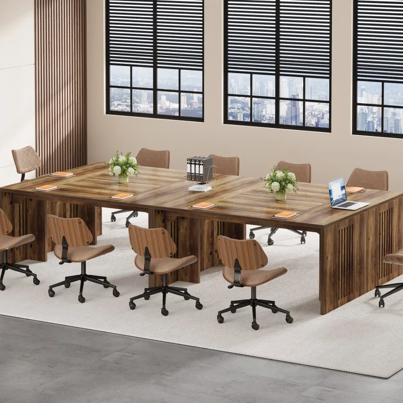 Tribesigns Desks*63" Executive Desk, Farmhouse Computer Writing Conference Table