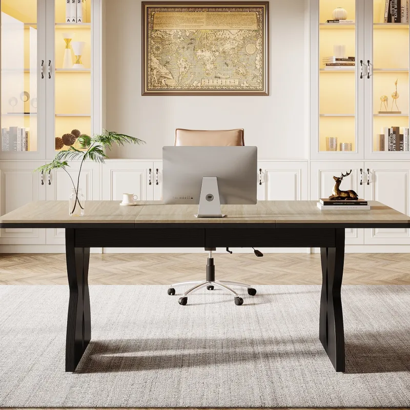 Tribesigns Desks*70.8" Executive Desk, Heavy - duty Computer Desk Office Desk