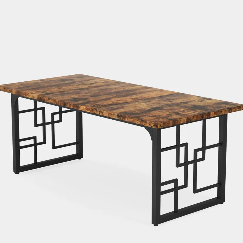 Tribesigns Desks*63" Executive Desk, Industrial Study Computer Desk with Metal Legs