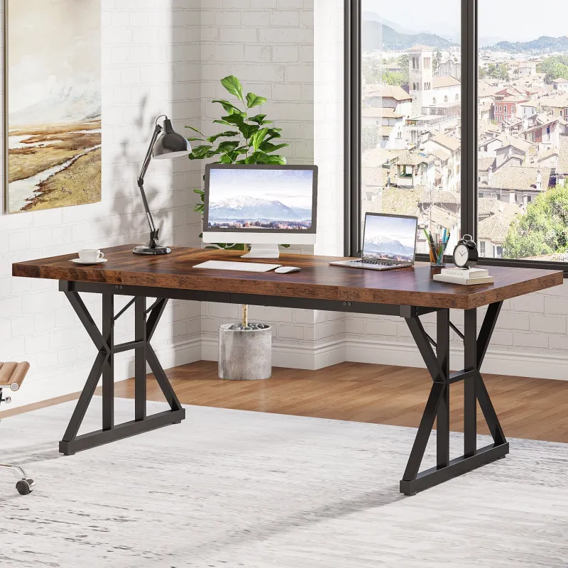 Tribesigns Desks*70.8" Executive Desk, Large Computer Office Desk Workstation