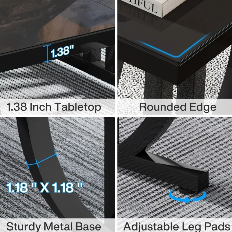 Tribesigns Desks*63" Executive Desk, Modern Computer Desk with Metal Geometric Base