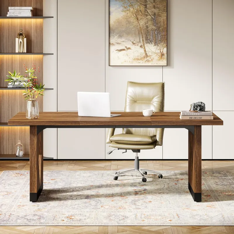 Tribesigns Desks*63" Executive Desk, Modern Computer Desk Home Office Desk