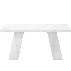 Tribesigns Desks*63" Executive Desk, Modern Faux Marble Computer Desk