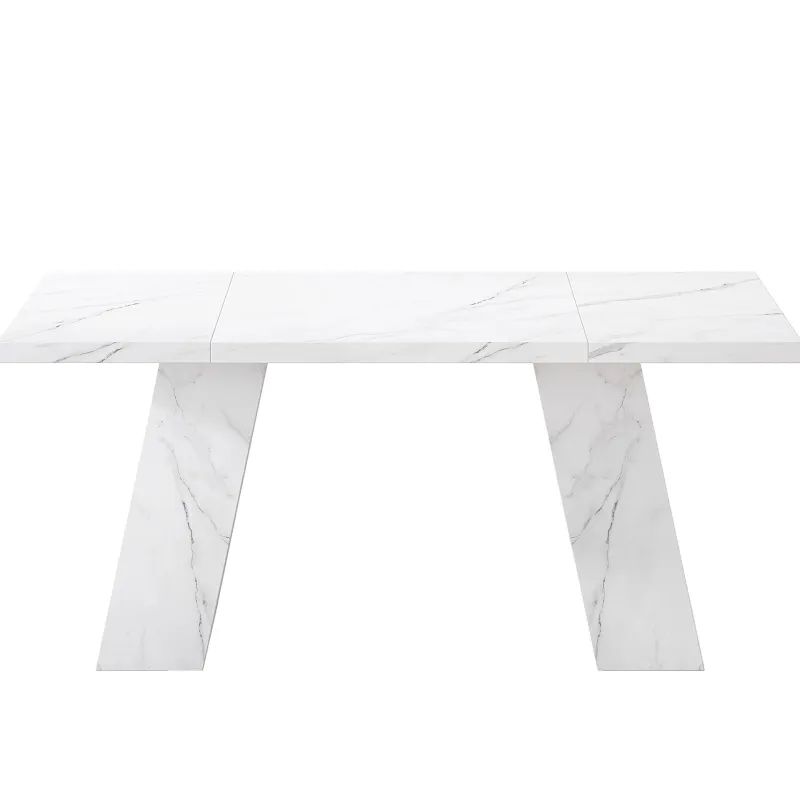 Tribesigns Desks*63" Executive Desk, Modern Faux Marble Computer Desk