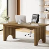 Tribesigns Desks*63" Executive Desk, Rustic Wood Computer Desk Office Desk