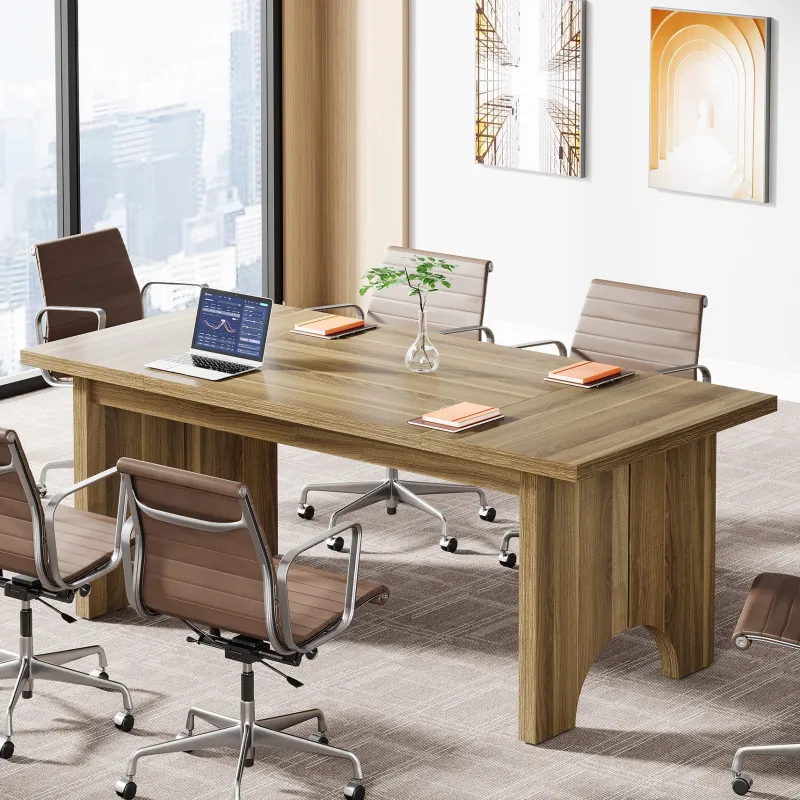 Tribesigns Desks*63" Executive Desk, Rustic Wood Computer Desk Office Desk