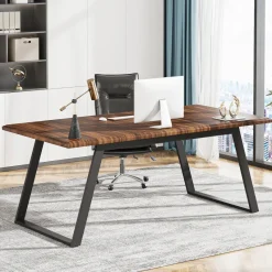 Tribesigns Desks*63" Executive Desk, Simple Wood Computer Writing Desk