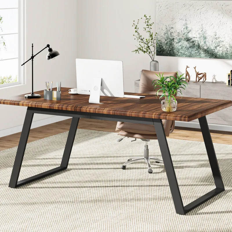 Tribesigns Desks*63" Executive Desk, Simple Wood Computer Writing Desk