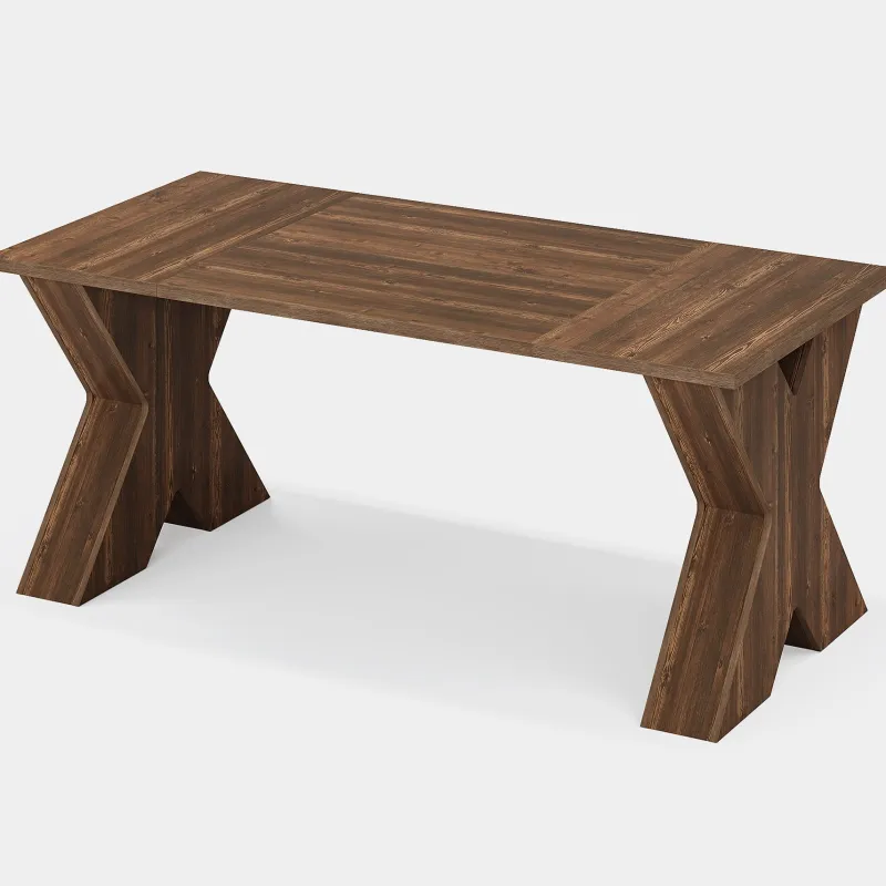 Tribesigns Desks*63" Executive Desk, Wood Computer Desk with X - Shaped Pedestal Base