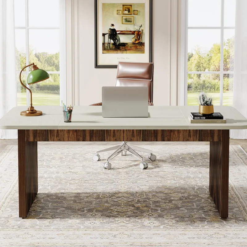 Tribesigns Desks*70.8" Executive Desk, Wood Computer Office Desk Conference Table