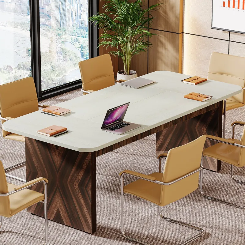 Tribesigns Desks*70.8" Executive Desk, Wood Computer Office Desk Conference Table