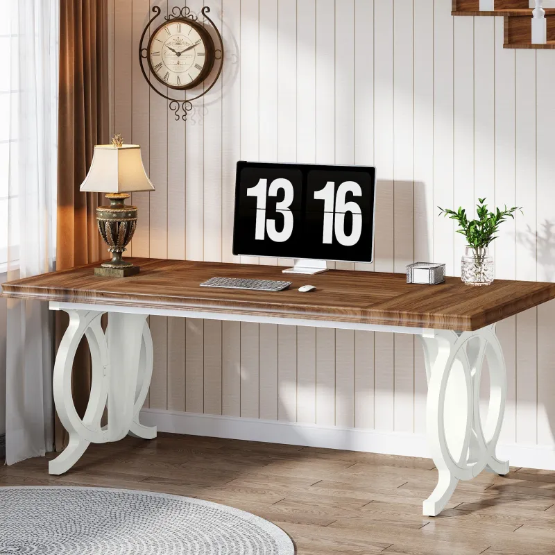 Tribesigns Desks*70.8" Executive Desk, Wood Computer Office Desk Writing Table